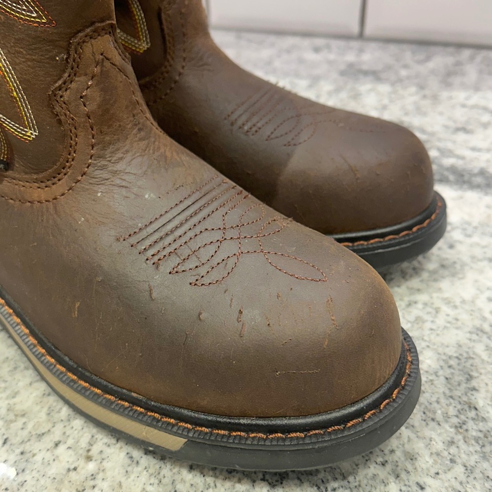 Ariat Womens 9 Riveter Work Boots Dark Brown Composite Toe Waterproof Leather - Picture 7 of 12